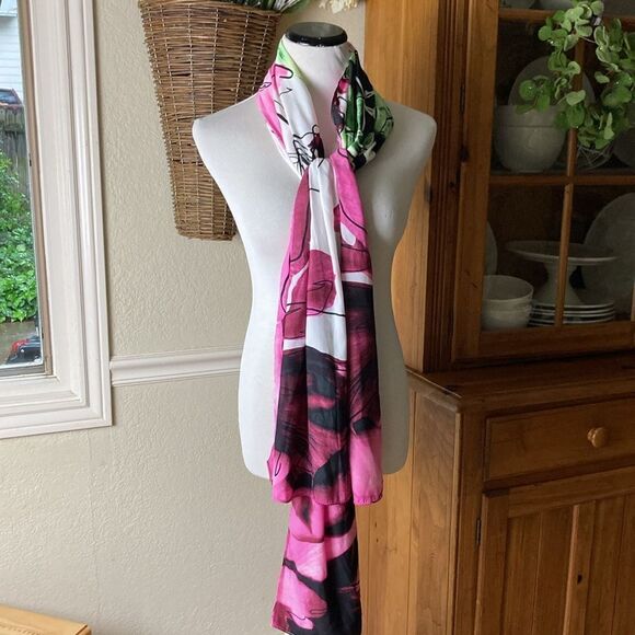 New REED Hampton Abstract Floral Oblong Scarf - Picture 6 of 11
